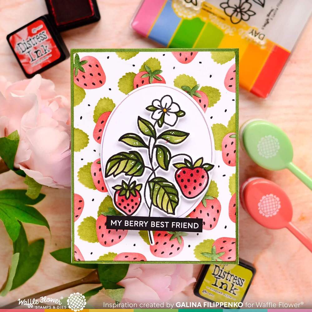 Waffle Flower Coloring Stencil - Sweet Strawberry 421495