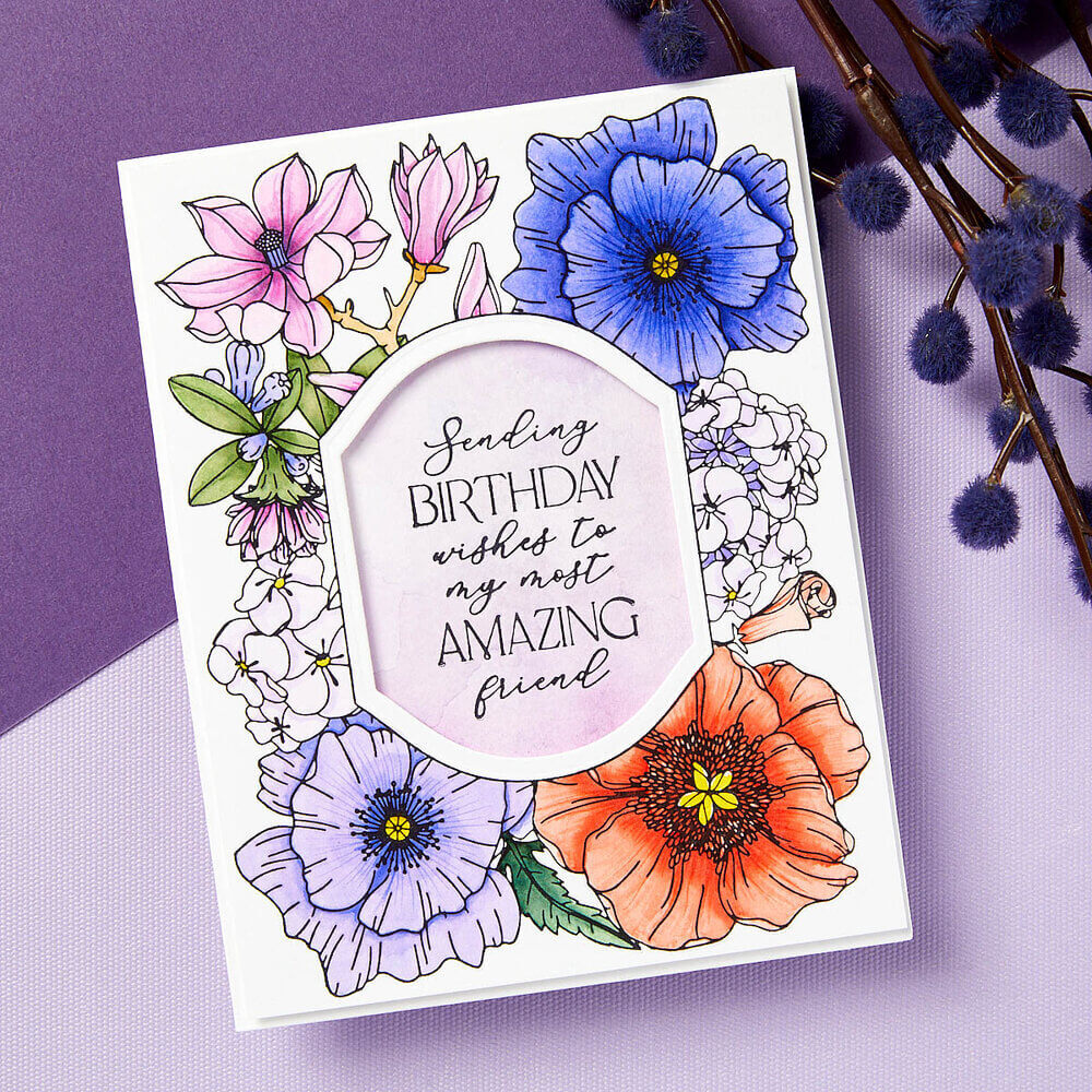 Spellbinders Press Plate - Mirrored Arch Collection - Mirrored Arch Blooms