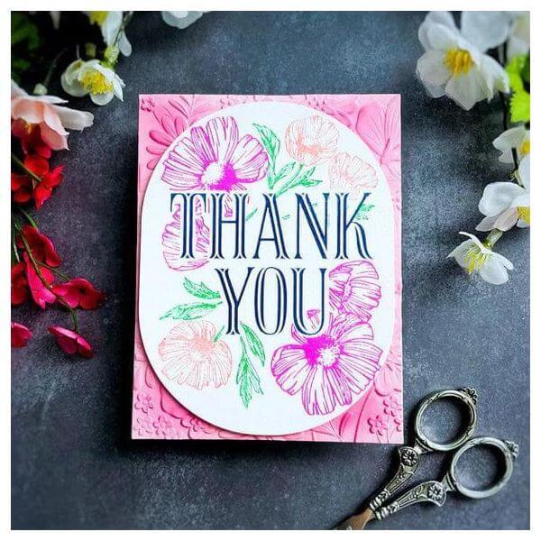 Spellbinders BetterPress Plate - Place & Press Registration Collection - Thank You Blooms