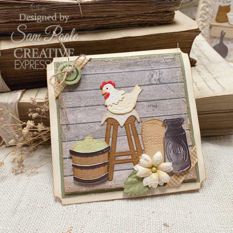 Creative Expressions Craft Dies - Rustic Homestead Kitchen Stool Set (by Sam Poole)