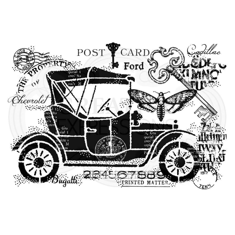 Woodware Clear Stamps 4"x6" - Vintage Car
