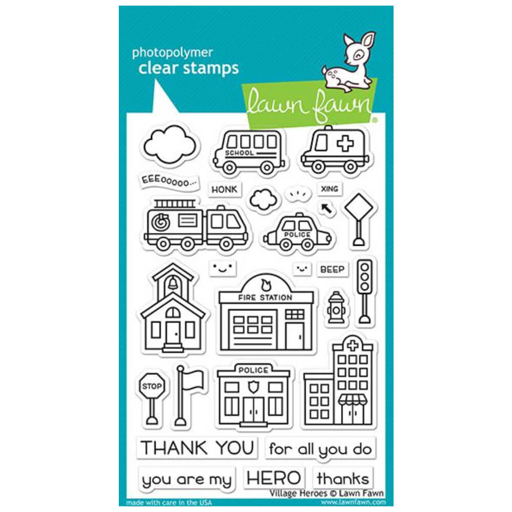 Lawn Fawn - Clear Stamps - Village Heroes LF2327