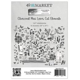 49 and Market Color Color Swatch: Charcoal mini Laser Cut Outs - Elements