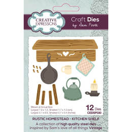 Creative Expressions Craft Dies - Rustic Homestead Kitchen Shelf (by Sam Poole)