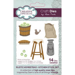 Creative Expressions Craft Dies - Rustic Homestead Kitchen Stool Set (by Sam Poole)