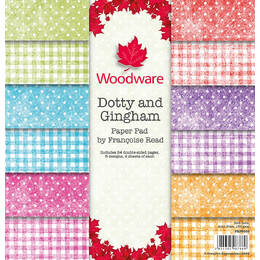 Woodware Paper Pad 8in x 8in - Dotty And Gingham (by Francoise Read)