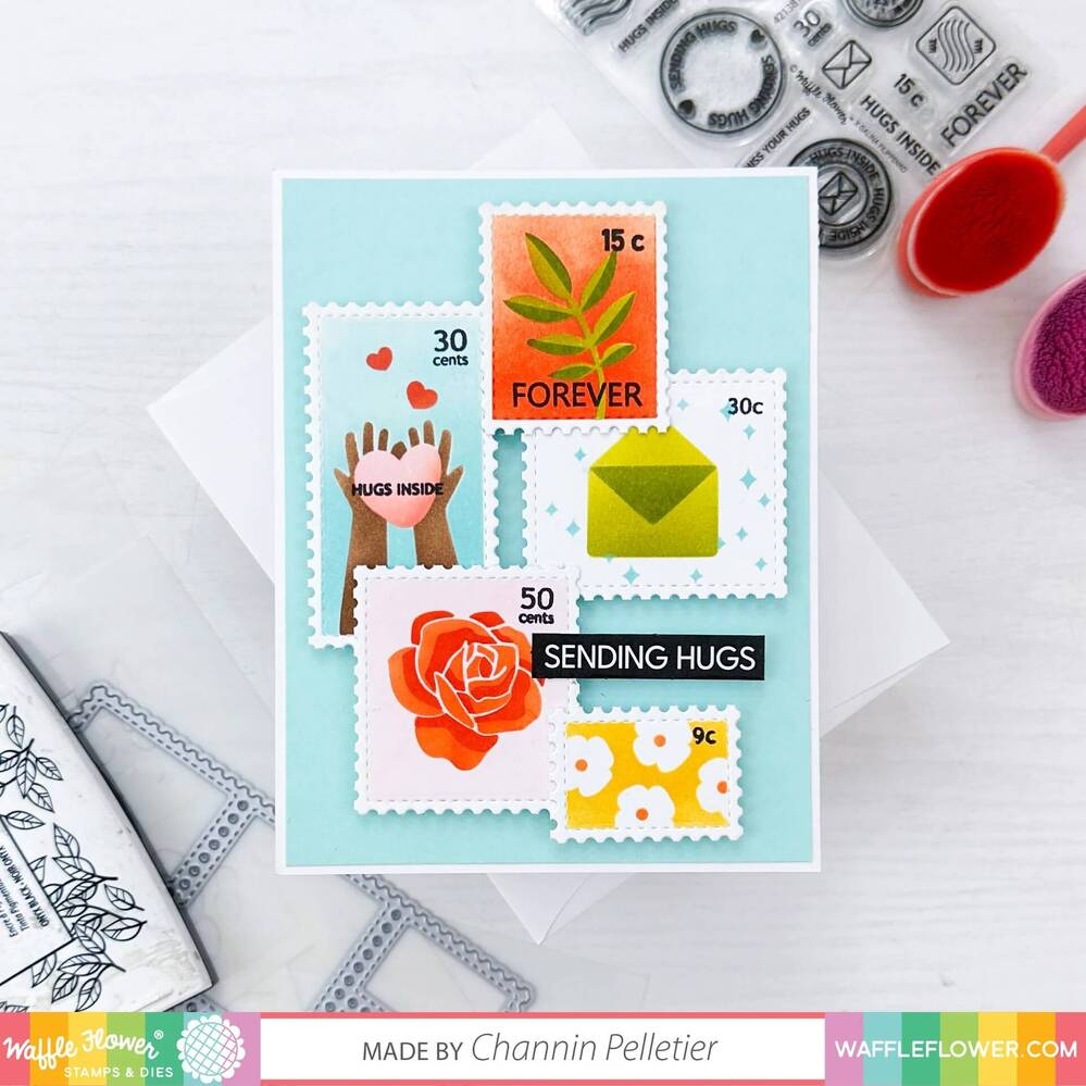 Waffle Flower Everyday Stencil - Postage Collage 421394
