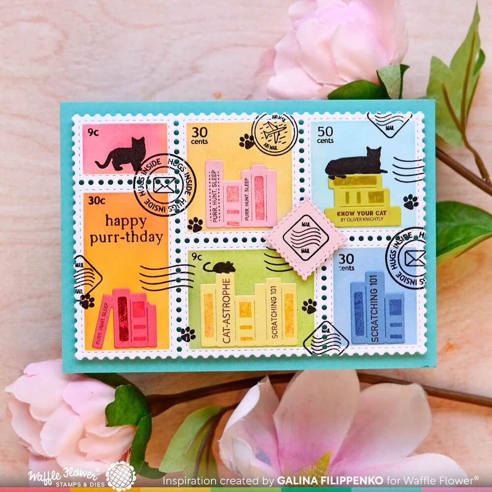 Waffle Flower Die - Postage Collage A6 421582