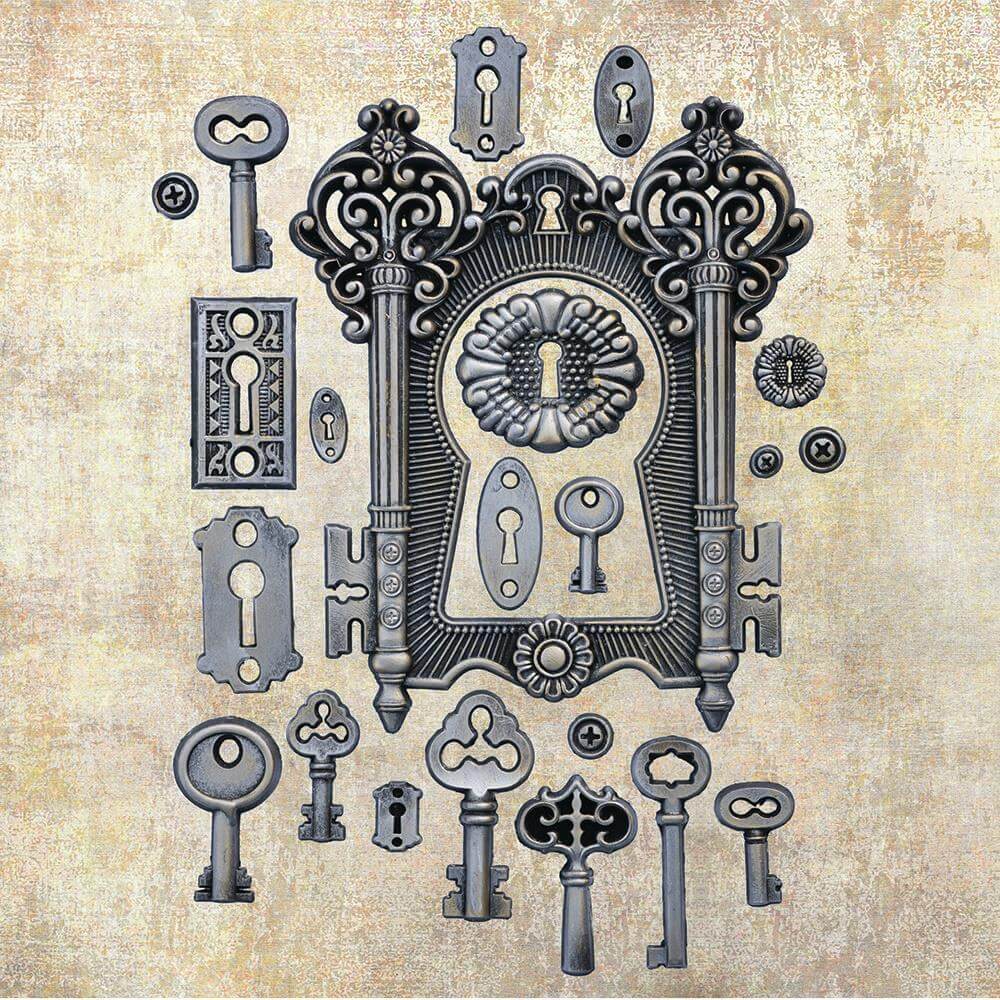 Finnabair Decor Moulds 5"X8" - Lock & Keys