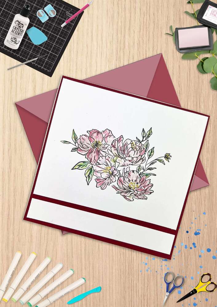 Couture Creations  LetterPress Metal Impression Plate 3 - Just for You Floral
