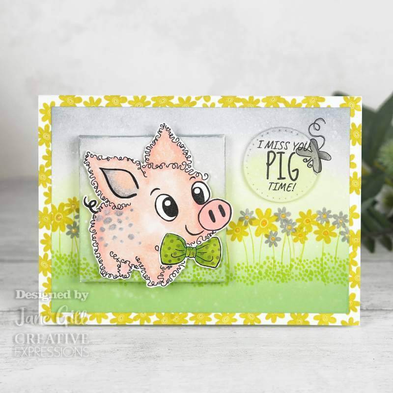 Woodware Clear Stamps 4"X6" - Singles Fuzzie Friends - Pablo The Pig