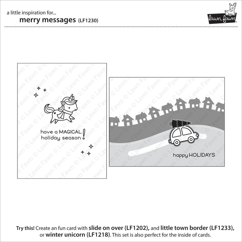 Lawn Fawn - Clear Stamps - Merry Messages LF1230