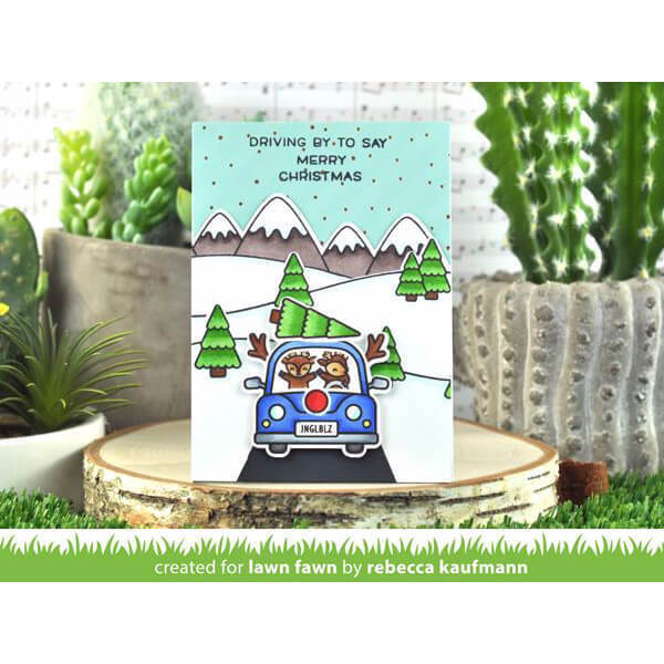 Lawn Fawn - Clear Stamps - Car Critters Christmas Add-On LF2423