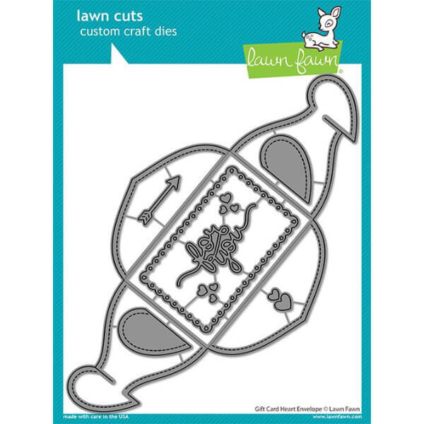Lawn Fawn - Lawn Cuts Dies - Gift Card Heart Envelope LF2472