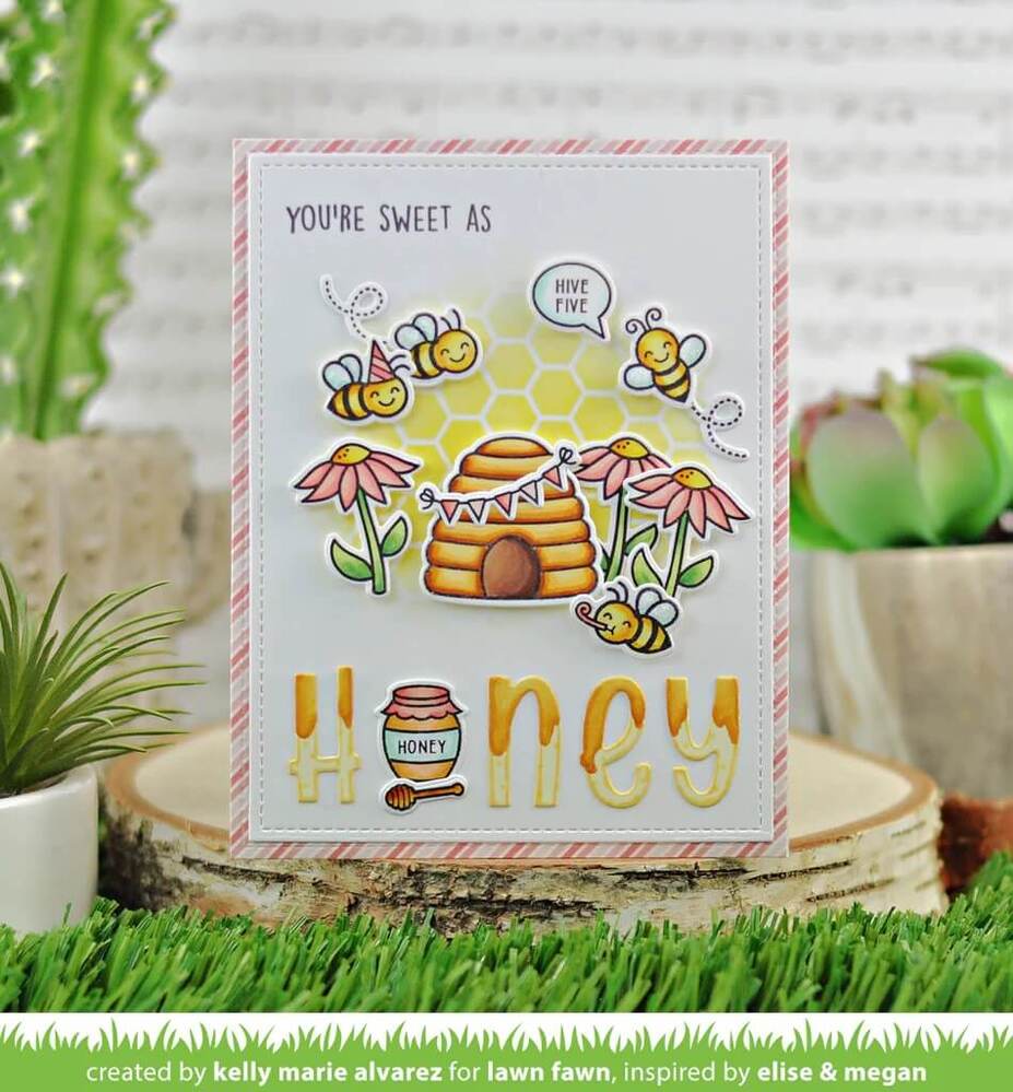 Lawn Fawn - Clear Stamps - Hive Five LF2927