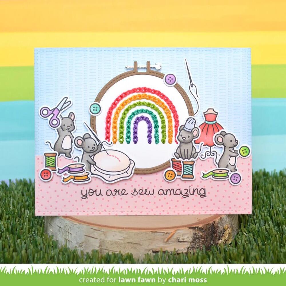 Lawn Fawn - Lawn Cuts Dies - Embroidery Hoop Rainbow Add-On LF3094