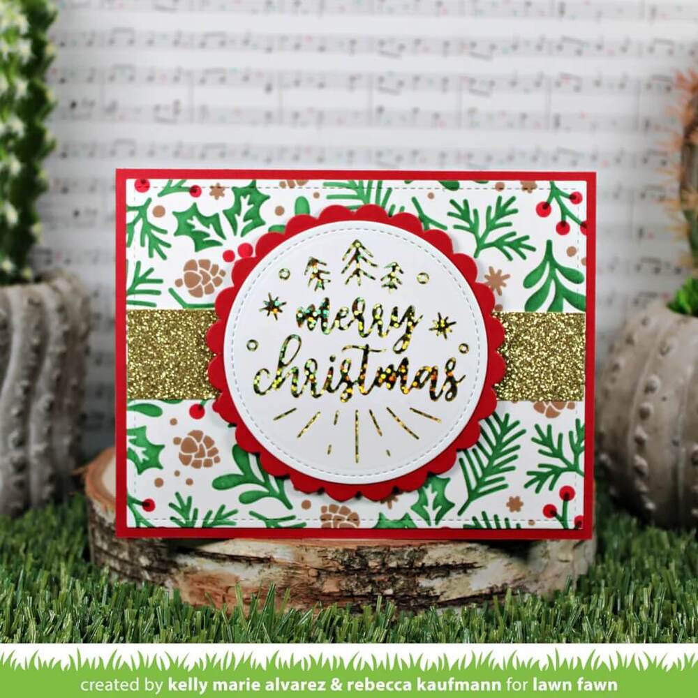 Lawn Fawn Hot Foil Plate - Foiled Sentiments: Merry Christmas LF3262