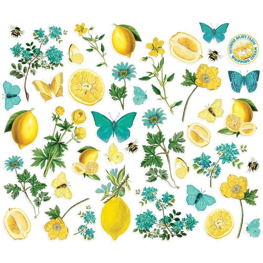 Simple Vintage Lemon Twist Bits & Pieces Die-Cuts 41/Pkg - Floral
