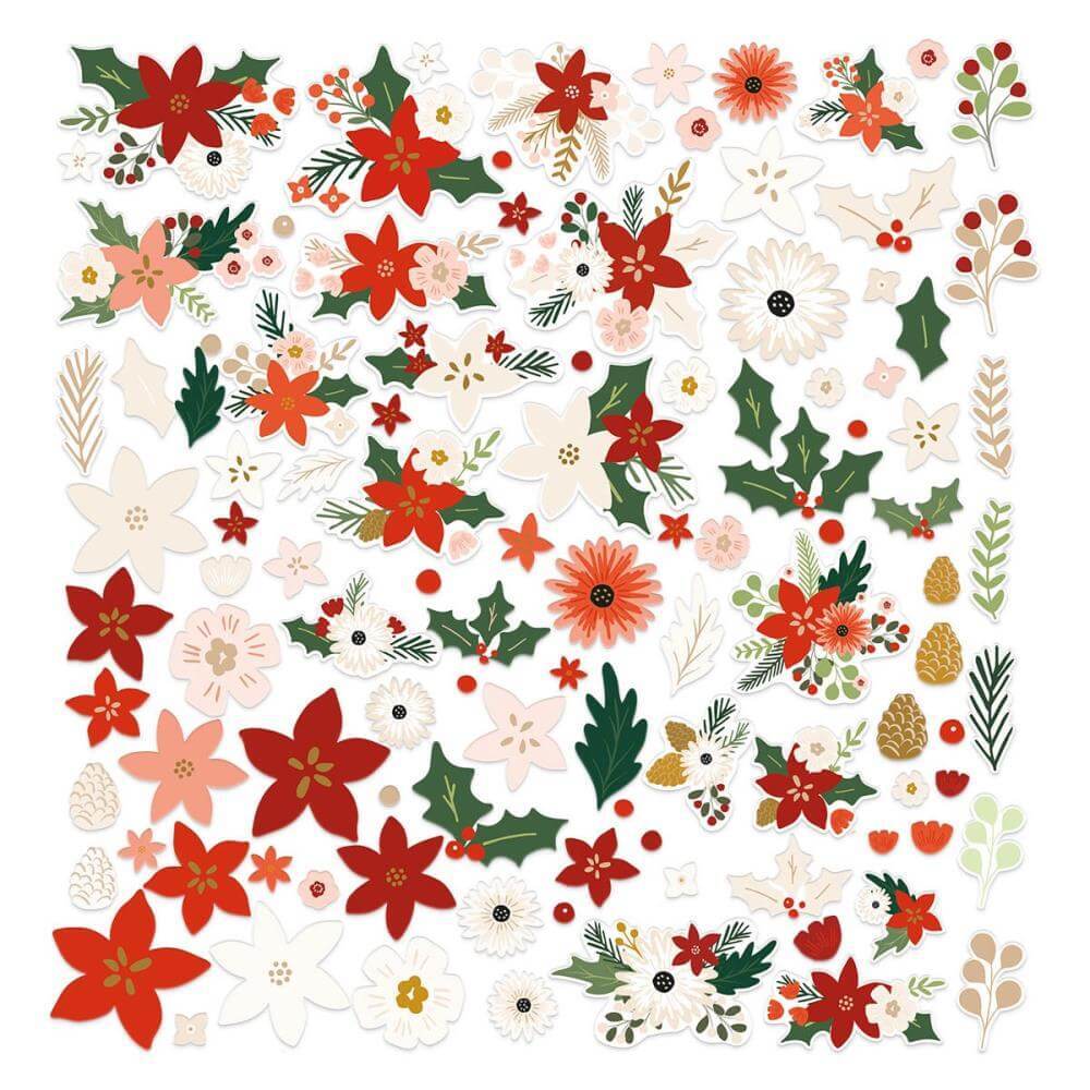 Spellbinders Printed Die-Cuts Make It Merry Collection - Make It Merry Floral SCS297