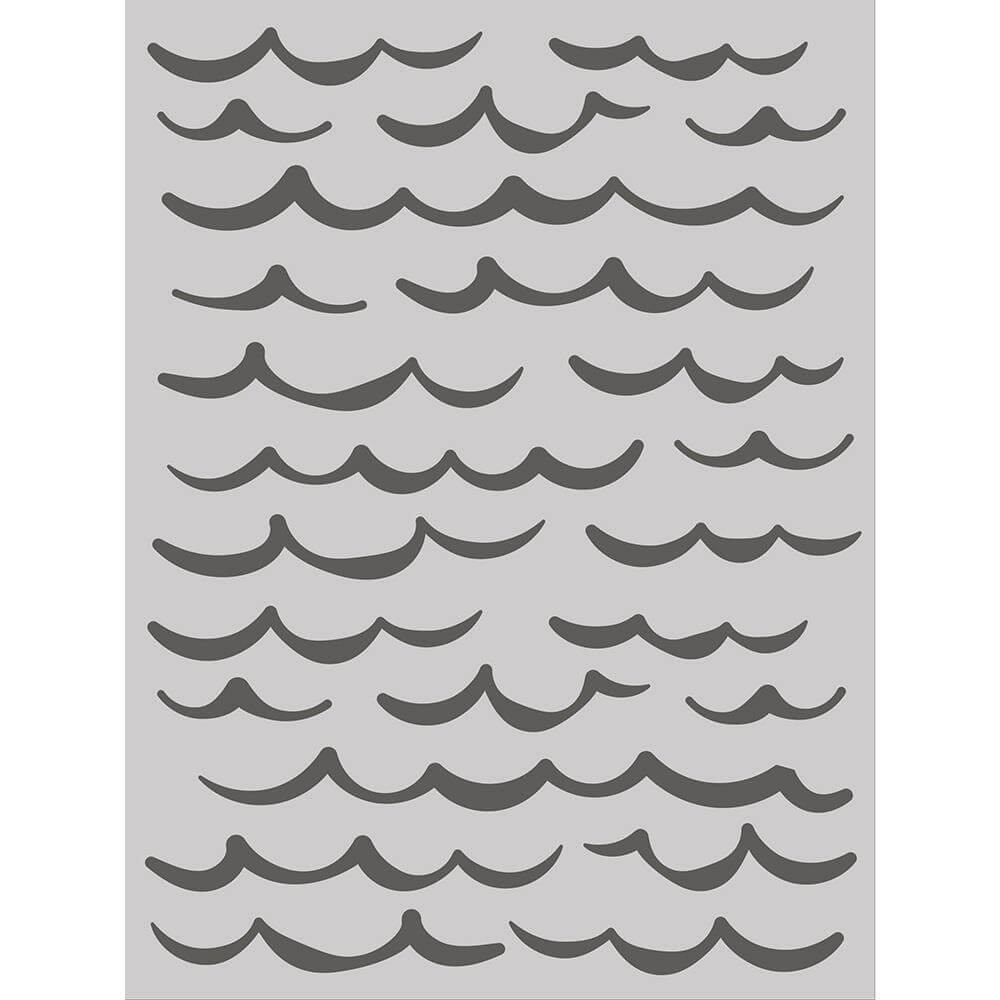 Simple Stories Simple Vintage Vintage Seas Stencil 6"X8" - Waves