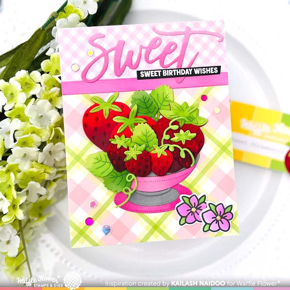 Waffle Flower Paper Pad - Berry Sweet Gingham WFP2403