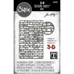 Sizzix 3D Texture Fades Embossing Folder - Mini Brickwork By Tim Holtz 665462