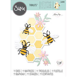 Sizzix Thinlits Die Set 11PK - Bee Hive by Olivia Rose 665880