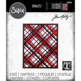 Sizzix Thinlits Die Set 3PK - Layered Plaid by Tim Holtz 666068