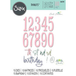 Sizzix Thinlits Die Set 15PK - Fabulous Birthday Numbers by Debi Potter 666230