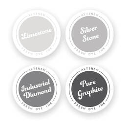 Altenew Fresh Dye Inks - Rock Collection (Limestone, Silver Stone, Industrial Diamond, Pure Graphite)