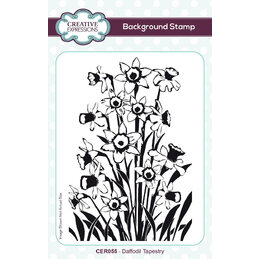 Creative Expressions Rubber Stamp - Daffodil Tapestry (4in x 6in) 