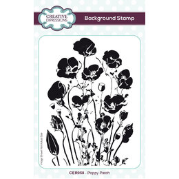 Creative Expressions Rubber Stamp - Poppy Patch (4in x 6in)