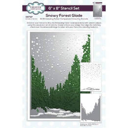 Creative Expressions Companion Colouring Stencil - Snowy Forest Glade (6 in x 8 in, 2pk)