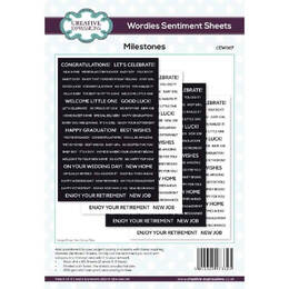 Creative Expressions Wordies Sentiment Sheets - Milestones (Pk 4, 6 in x 8 in)