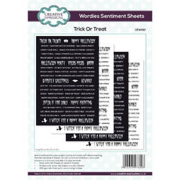 Creative Expressions Wordies Sentiment Sheets - Trick or Treat (Pk 4, 6 in x 8 in)