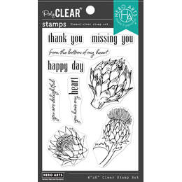 Hero Arts Clear Stamps 4"X6" - Artichoke Blooms CM594