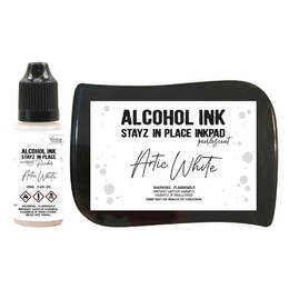 Couture Creations STAYZ IN PLACE Alcohol Ink Pad with 12ml Reinker - Artic White Pearlescent