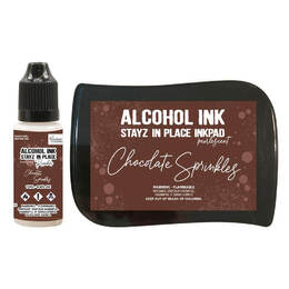 Couture Creations STAYZ IN PLACE Alcohol Ink Pad w/ 12ml Reinker - Chocolate Sprinkles Pearlescent