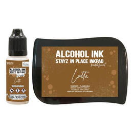 Couture Creations STAYZ IN PLACE Alcohol Ink Pad w/ 12ml Reinker - Latte Pearlescent