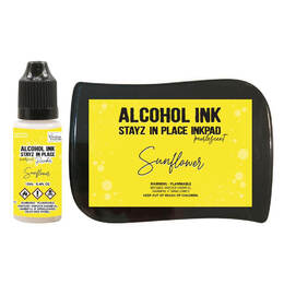 Couture Creations STAYZ IN PLACE Alcohol Ink Pad w/ 12ml Reinker - Sunflower Pearlescent