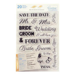 Couture Creations Stamp Set - Forever and Always Sentiment (20pc) 80 x 116mm