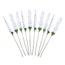 Paper Flowers - Lavender Love - White Paper Lavender Stems (10pc)