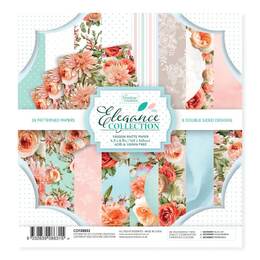 Couture Creations Paper Pad (6.5 x 6.5in) - Elegance Inc. 3 Foiled Sheets (3 x 8 designs, 24 sheets)