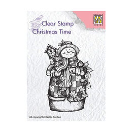 Nellie Snellen Christmas Time Clear Stamps - Snowman With Birdhouse CT025