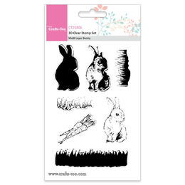 Crafts Too 3D Clear Stamp Set - Multi Layer Bunny (7pcs) CT25806