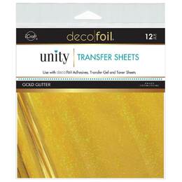 Deco Foil Transfer Sheets By Unity 6"X6" 12/Pkg - Gold Glitter