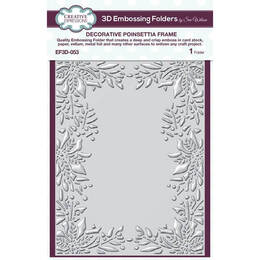 Creative Expressions 3D Embossing Folder 5.8"x7.5" - Decorative Poinsettia Frame