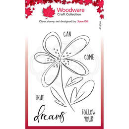 Woodware Clear Stamps 4"X6" - Singles Dahlia Sketch