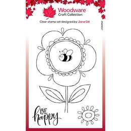 Woodware Clear Stamps Singles - Petal Doodles - Be Happy (4in x 6in)