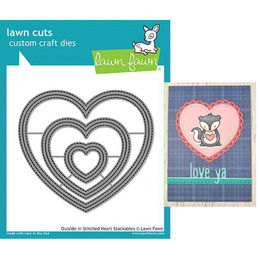 Lawn Fawn - Lawn Cuts Dies - Outside In Stitched Heart Stackables LF1563